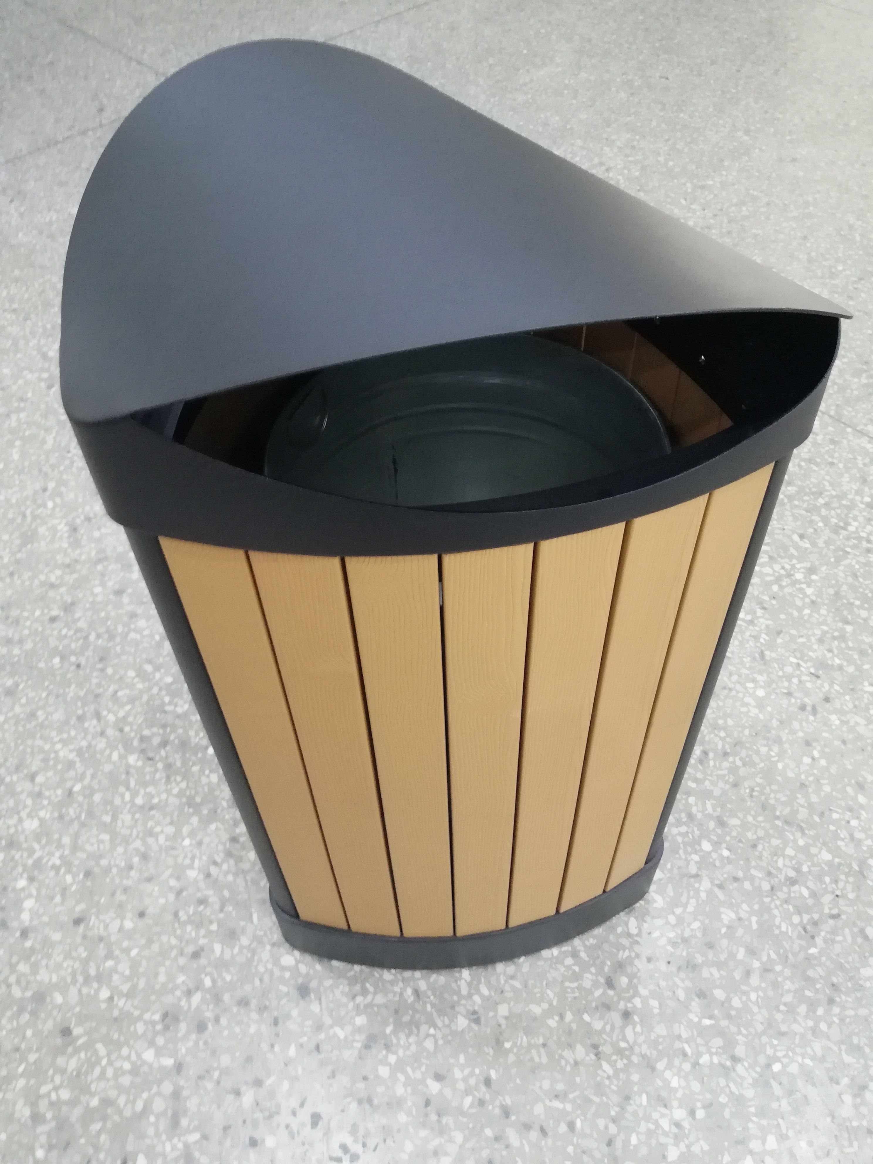 プラスチック製の木製の屋外ゴミ箱HW-534