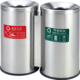 ステンレス鋼HW-95が付いている丸い屋外の廃棄物缶